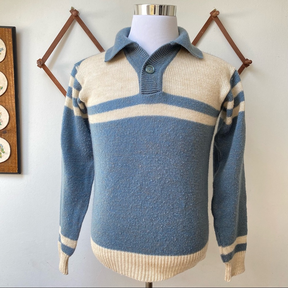 Vintage 1960s 1970s Knit Sweater - Picture 1 of 16